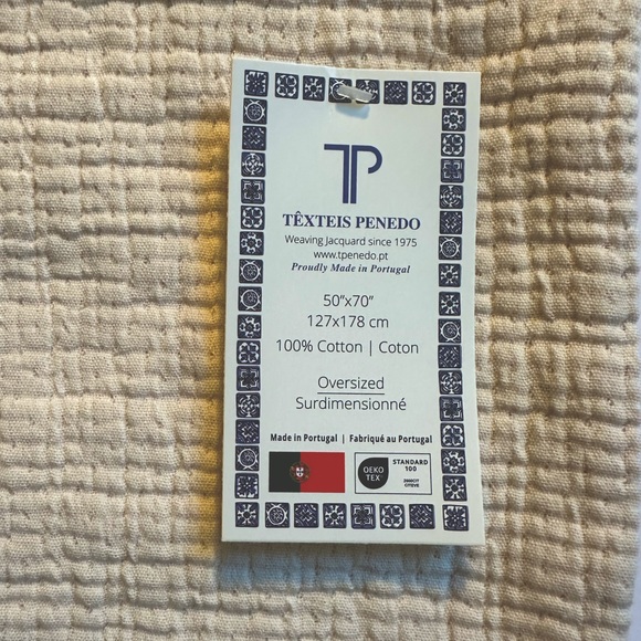 🎁Texteis Penedo Throw Blanket - Pink Color Block - Picture 7 of 8